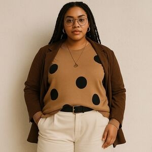 T Tahari Woman Polka Dot Sweater – Size 3X – NWT